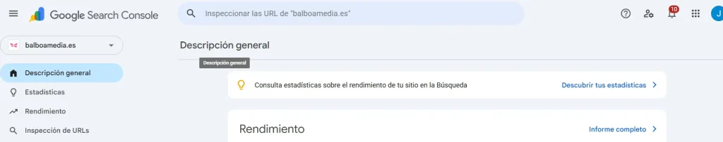 captura de nuestro search console mejores herramientas seo gratis