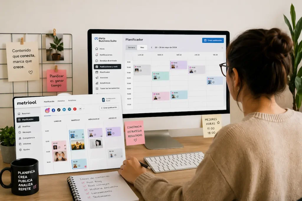 mirando las cuentas de instagram desde plataforma como programar un post en instagram