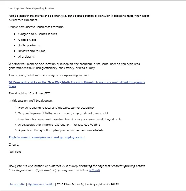 ejemplo newsletter np newsletter básica neil patel